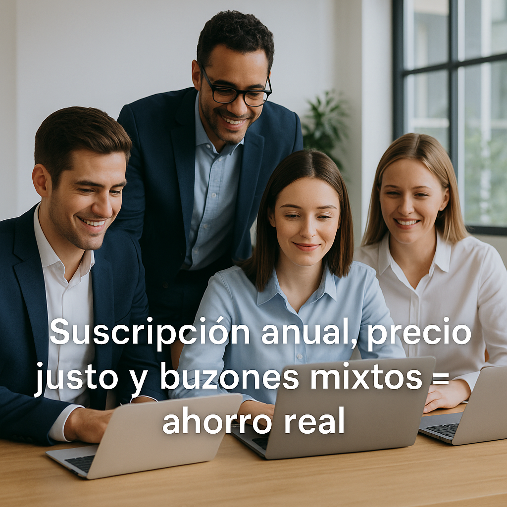 Equipo de trabajo aplicando estrategia combinada para pagar menos licencias de Google Workspace