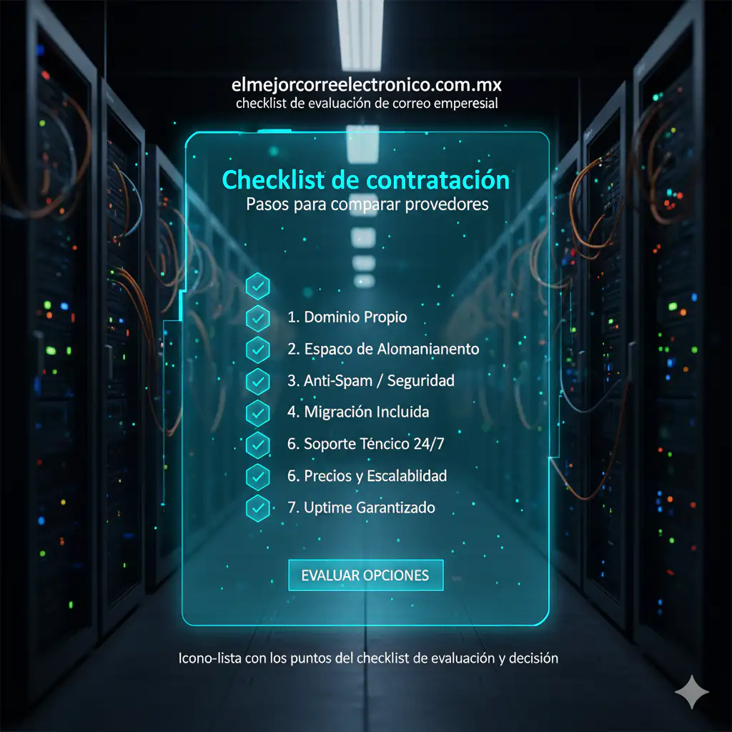 checklist de evaluación de correo empresarial