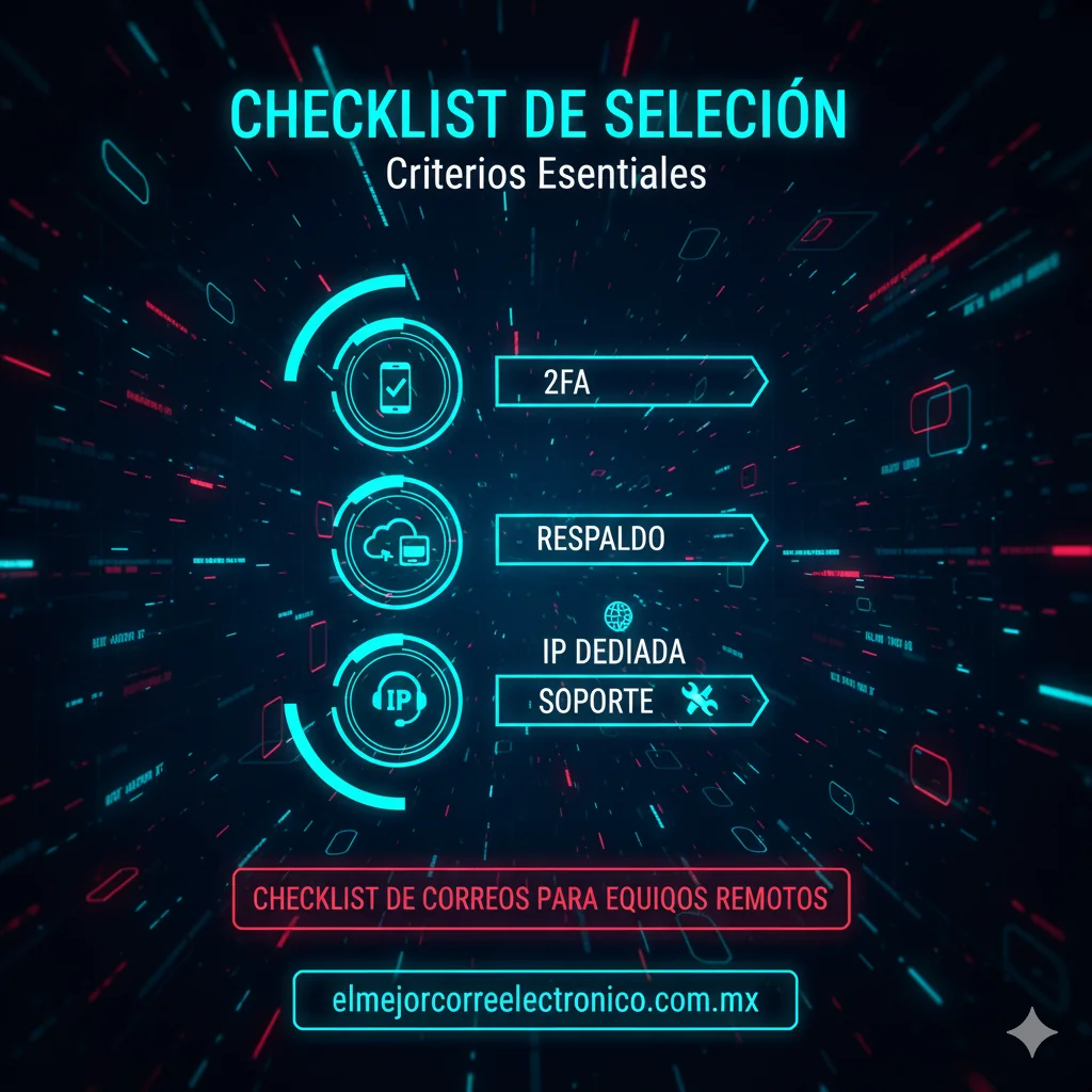 checklist de correos para equipos remotos