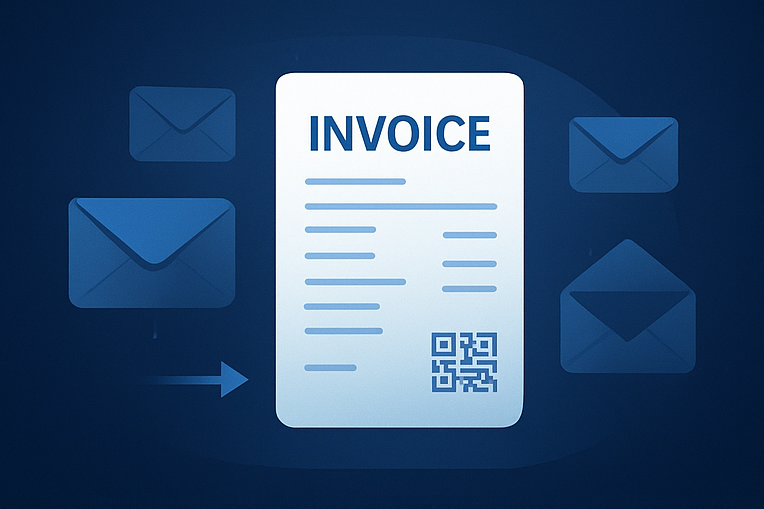 Factura electrónica enviada por correo ilustrando cómo evitar que tus facturas electrónicas terminen en spam.