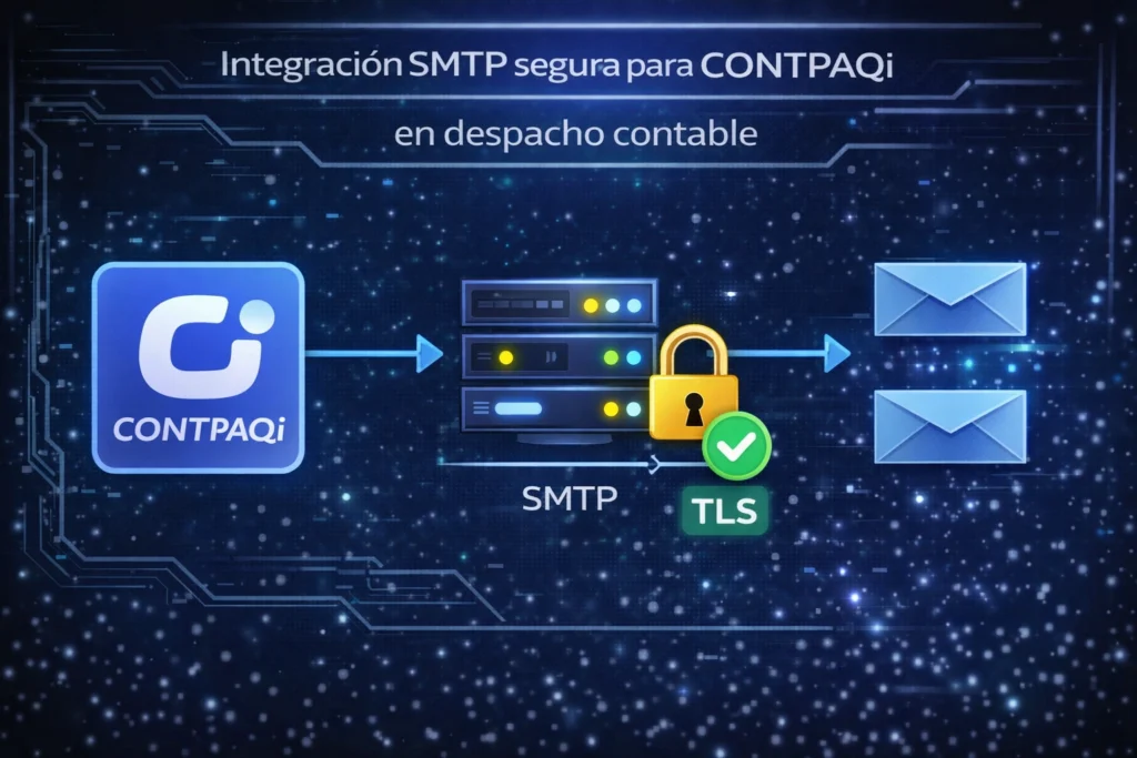 integración SMTP segura para CONTPAQi en despacho contable