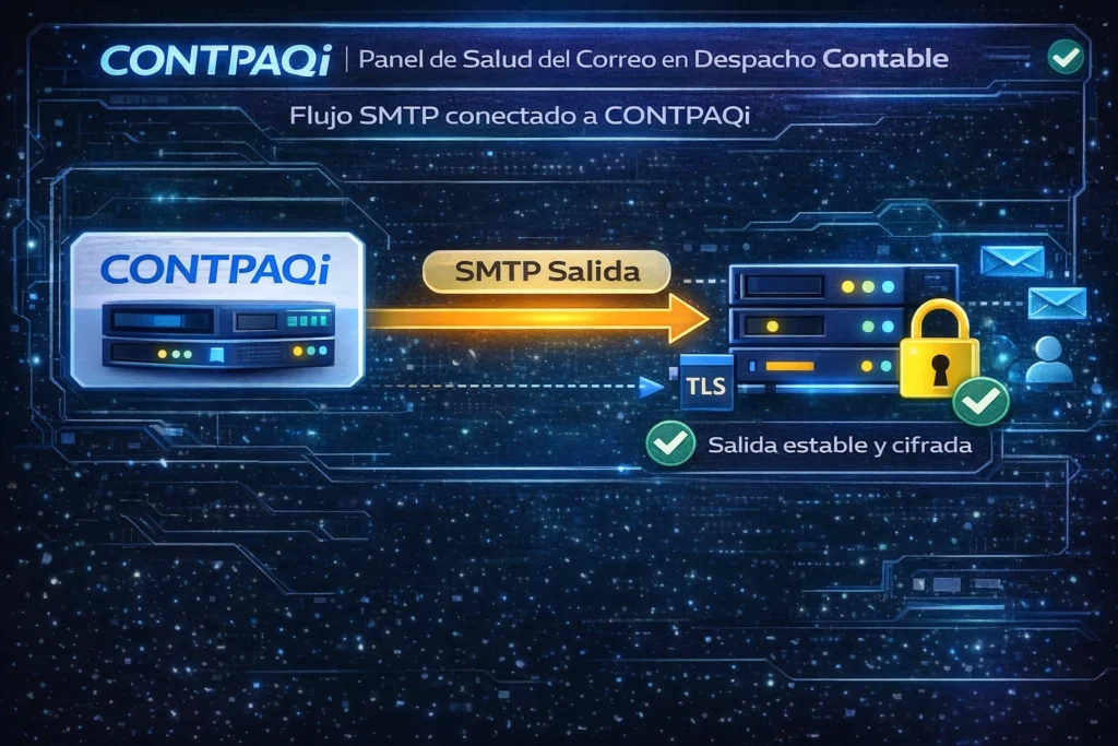 integración SMTP segura para CONTPAQi en despacho contable