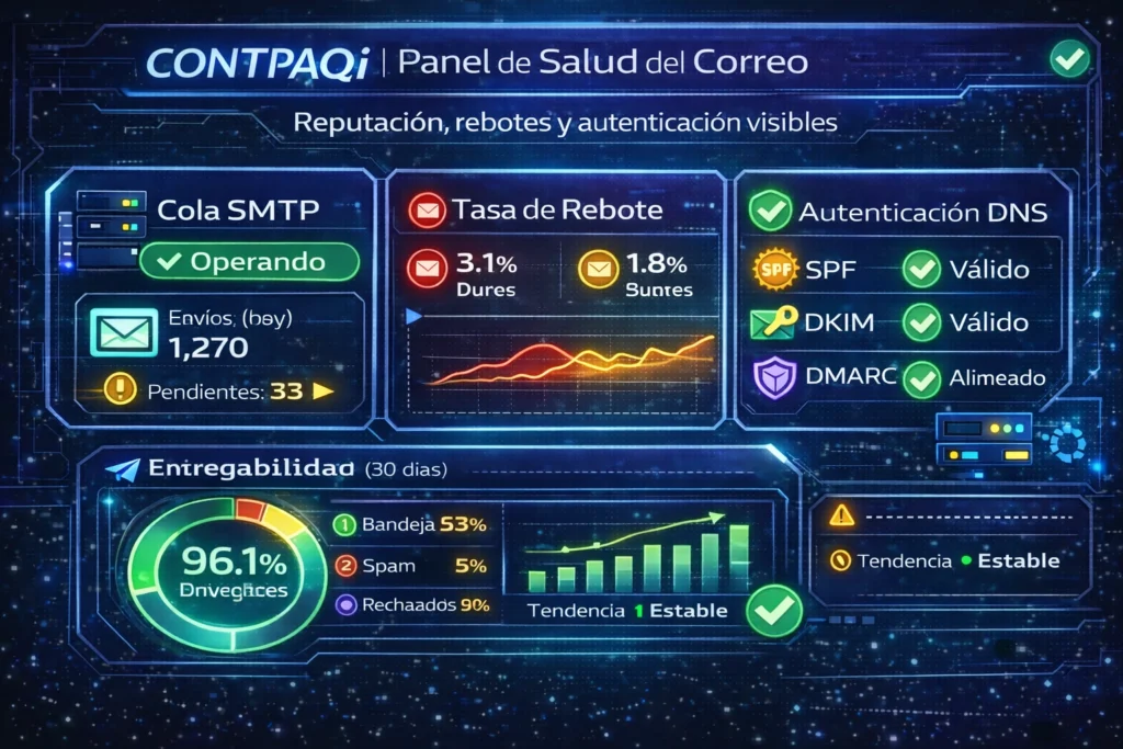 correo para despachos contables con CONTPAQi con métricas de entrega