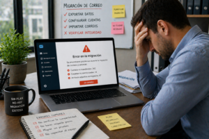error migracion correo empresa fallo tecnico frustracion sistema