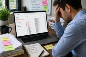 bandeja correo saturada empresa desorganizacion exceso mensajes trabajo